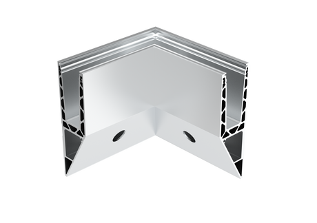 AL profile,  side mount- 90°conector