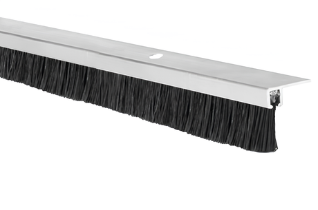 Aluminum sealing strip with brush for doors and gates