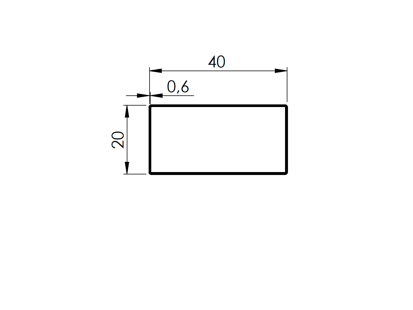 Stainless steel square profile