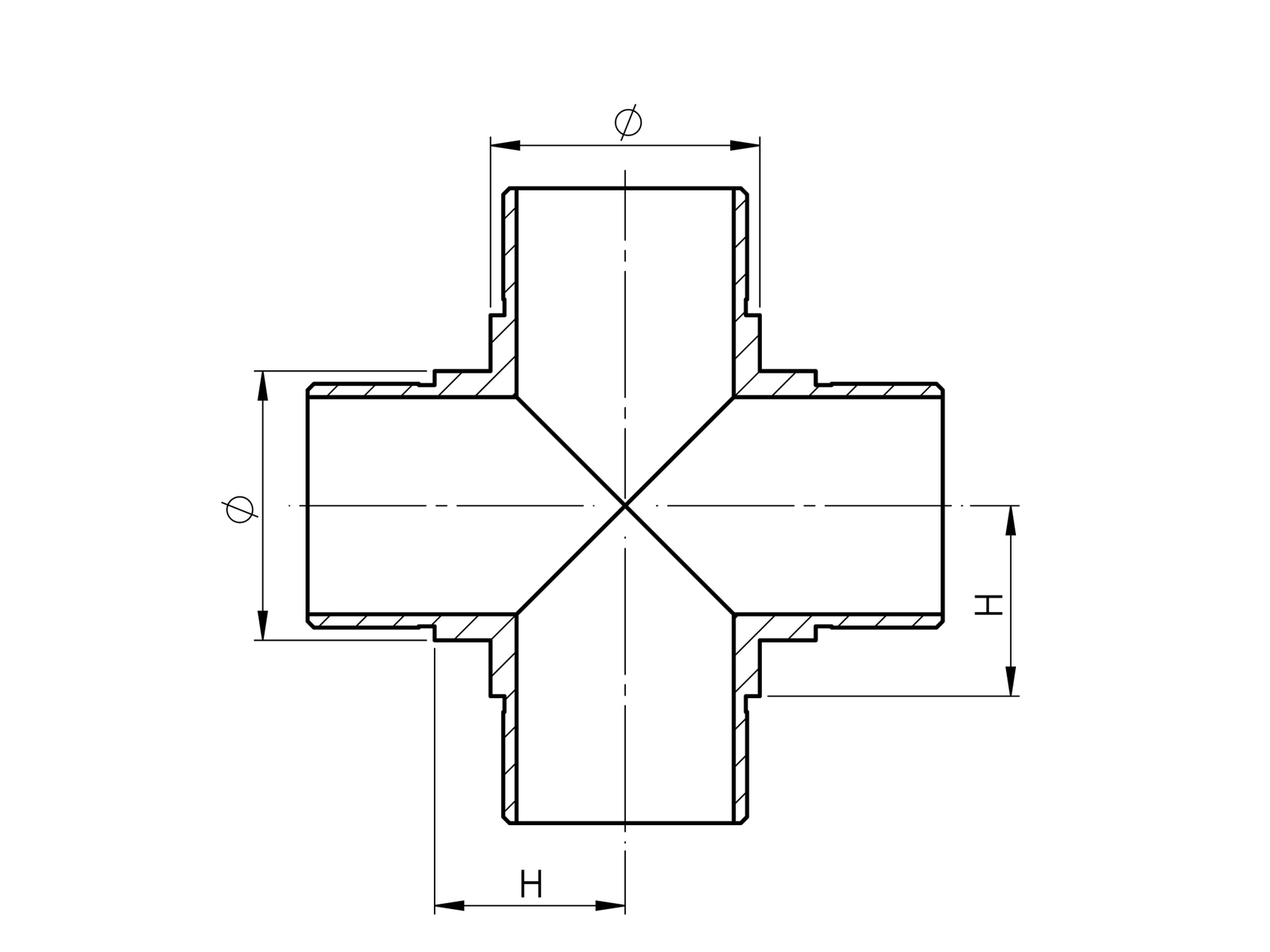 Flush angle - cross