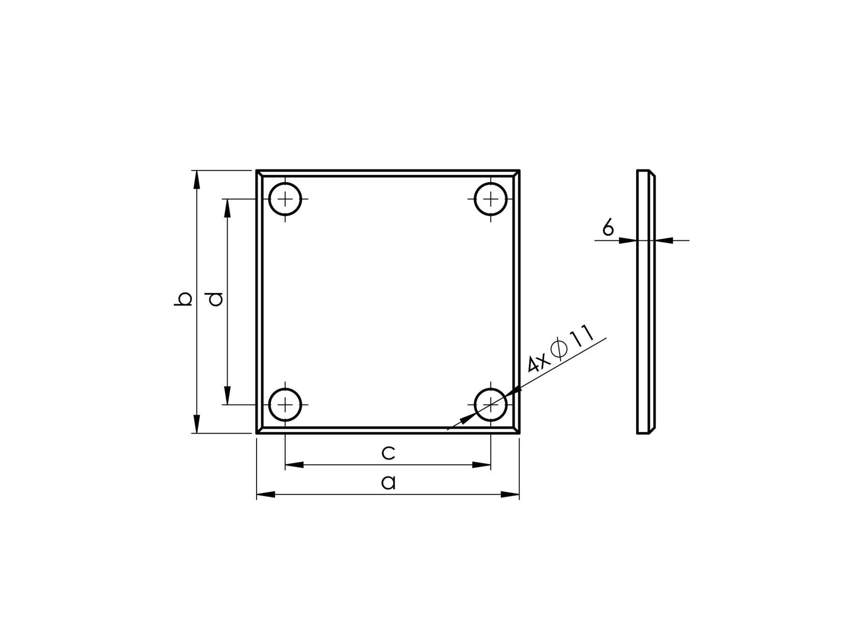 Upper anchoring - square flange