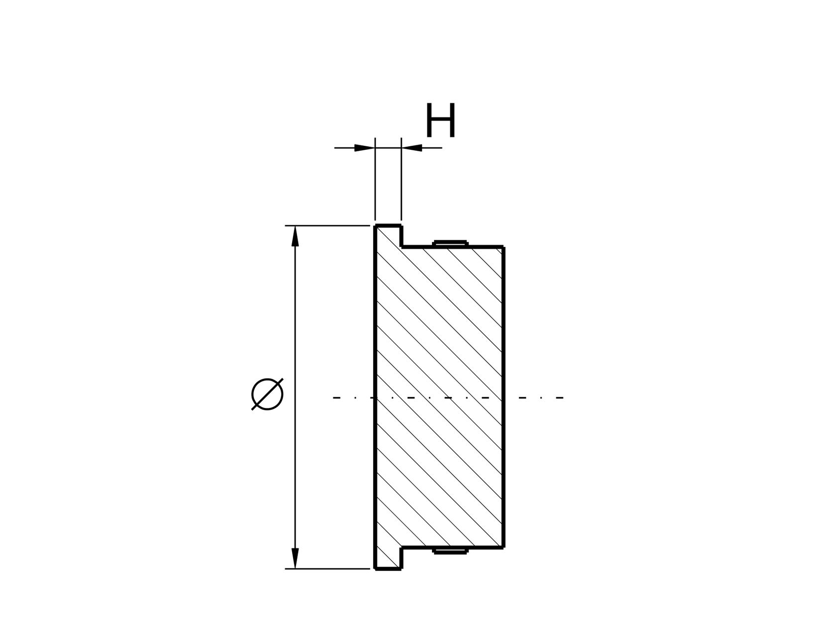 End cap, flat, solid