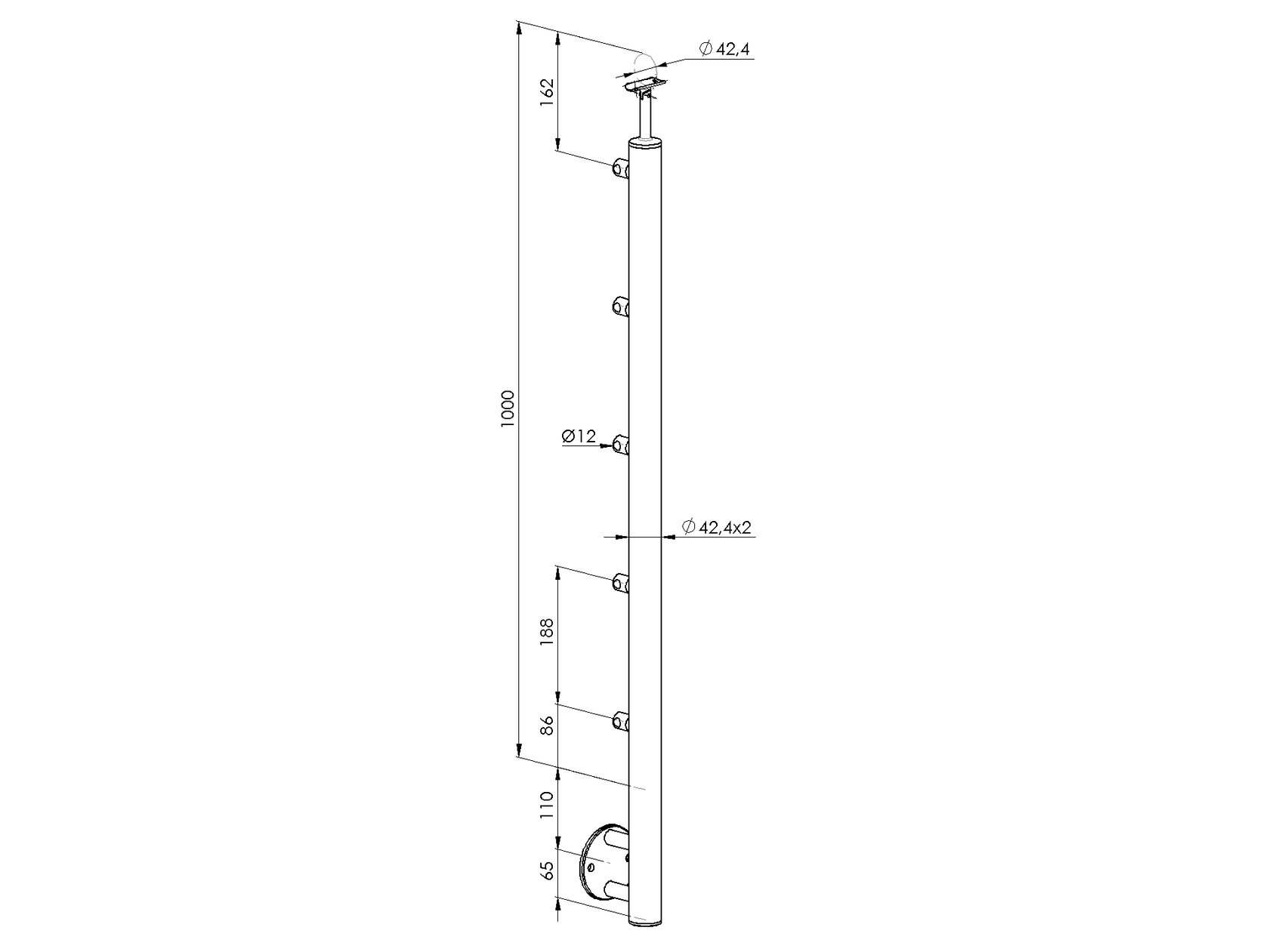 Stainless steel Baluster post