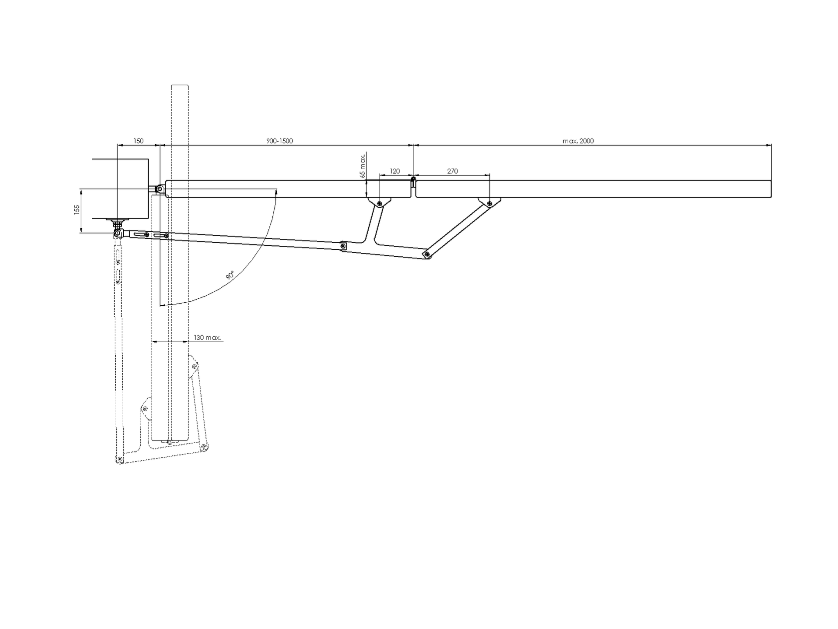 Folding mechanism for swing gates