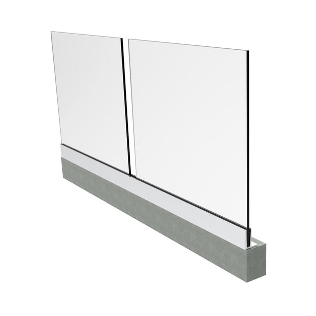 Glass railing, aluminium profile, 2500x1000mm