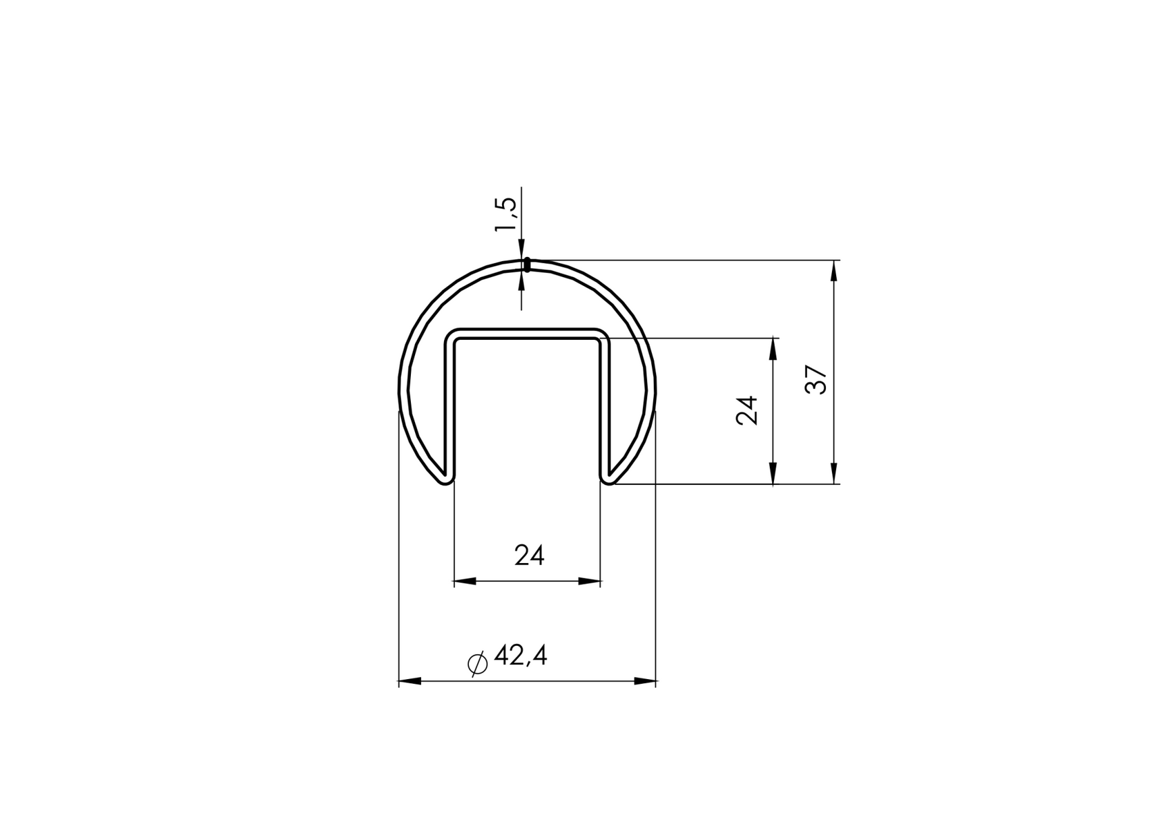 Handrail round - glass