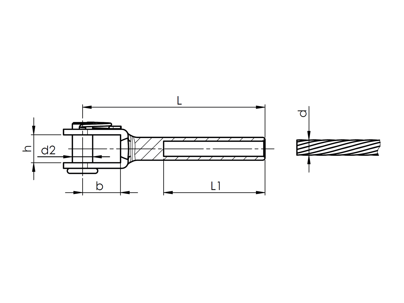 Inox cable clamp AISI316, d6mm