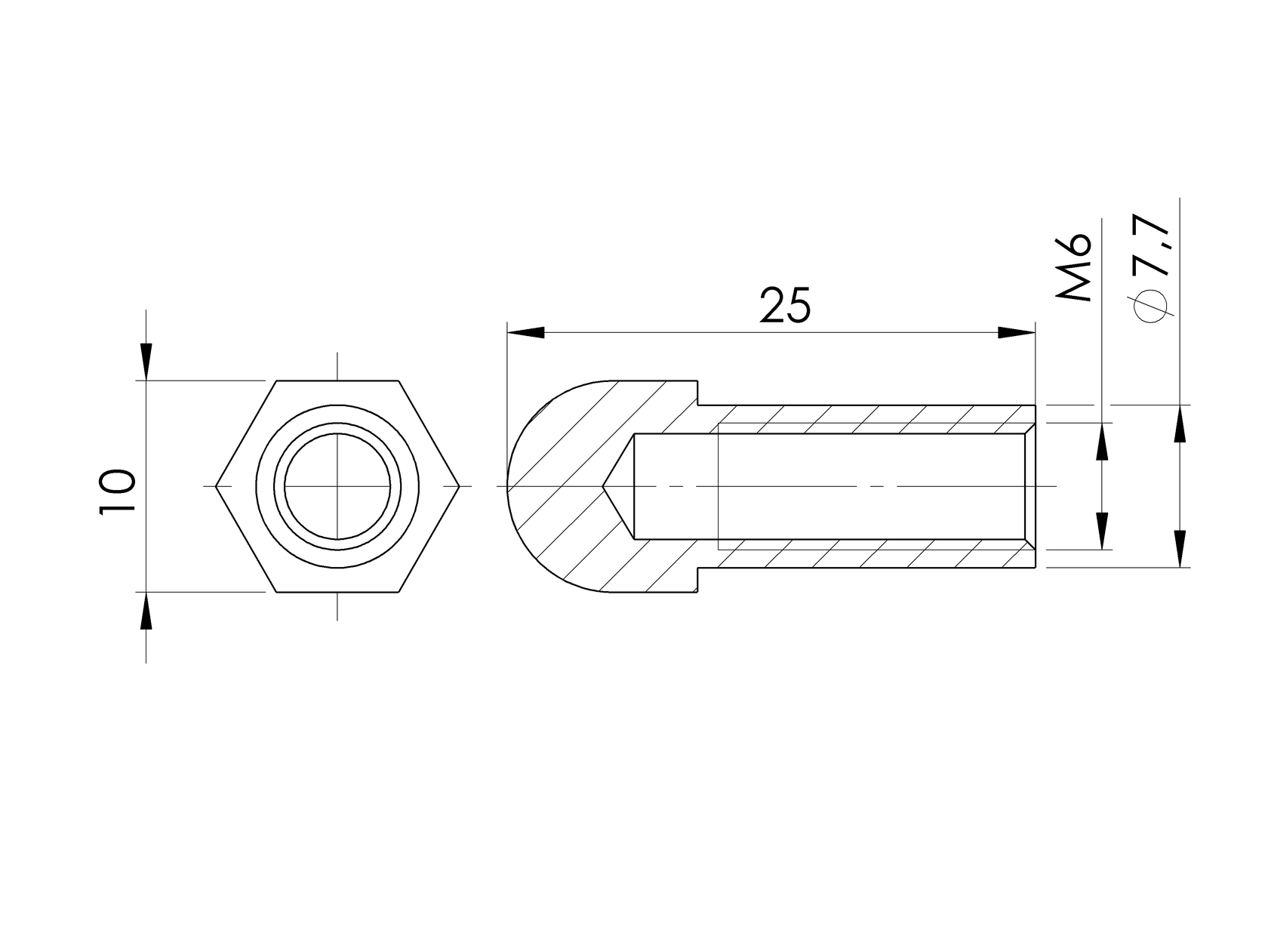 Inox cable clamp - anchor AISI316, M6