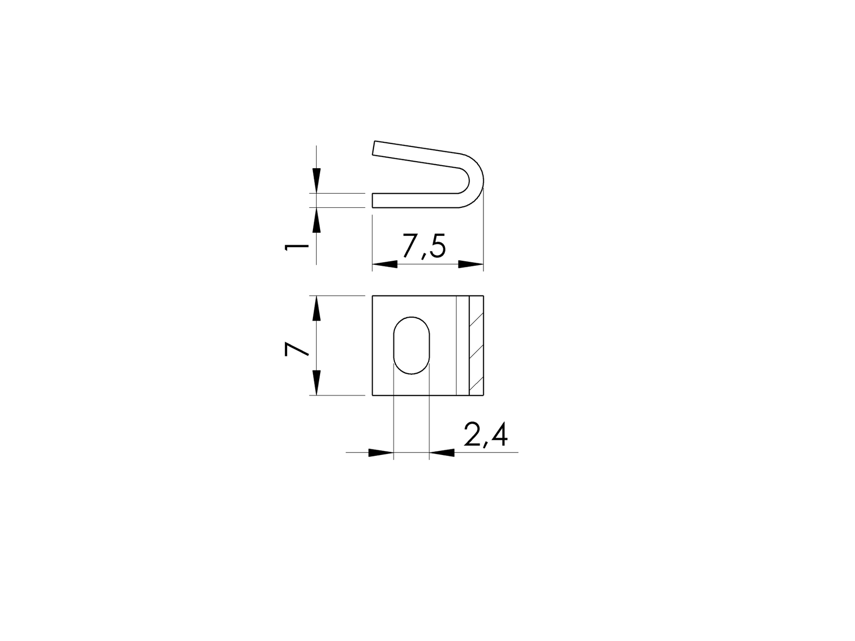 Stainless steel clip "U"