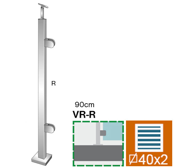 Stainless steel pole, VK-straight, right AISI304,