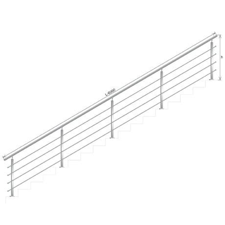 Railing JP, VR STAIRS AISI304, 40x40x2/4xd12/H900/