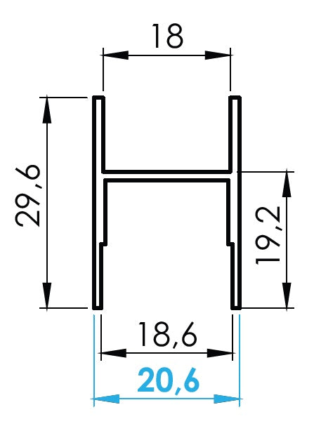 Aluminum bottom profile for glass infill