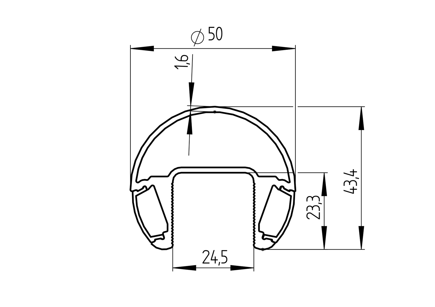 Handrail round - glass