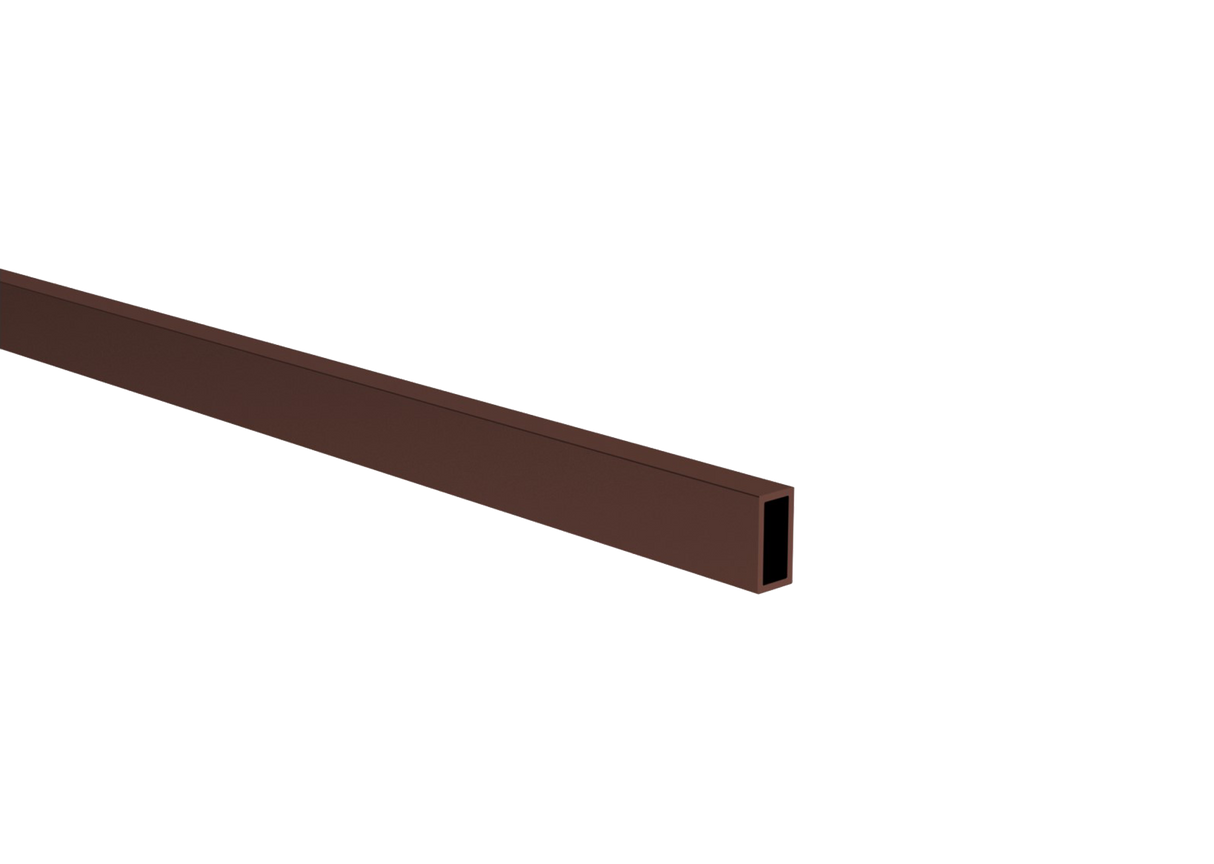 Aluminum slat, 20x10x1,5-6000mm, brown RAL8017