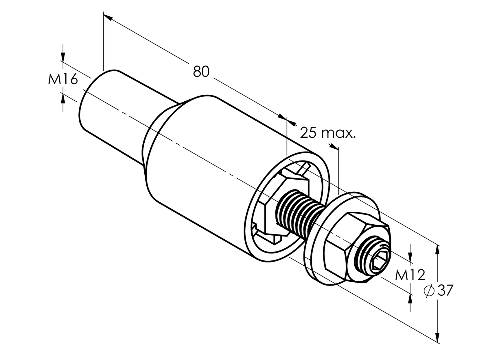 Anchor for install. without thermal bridge M12/M16