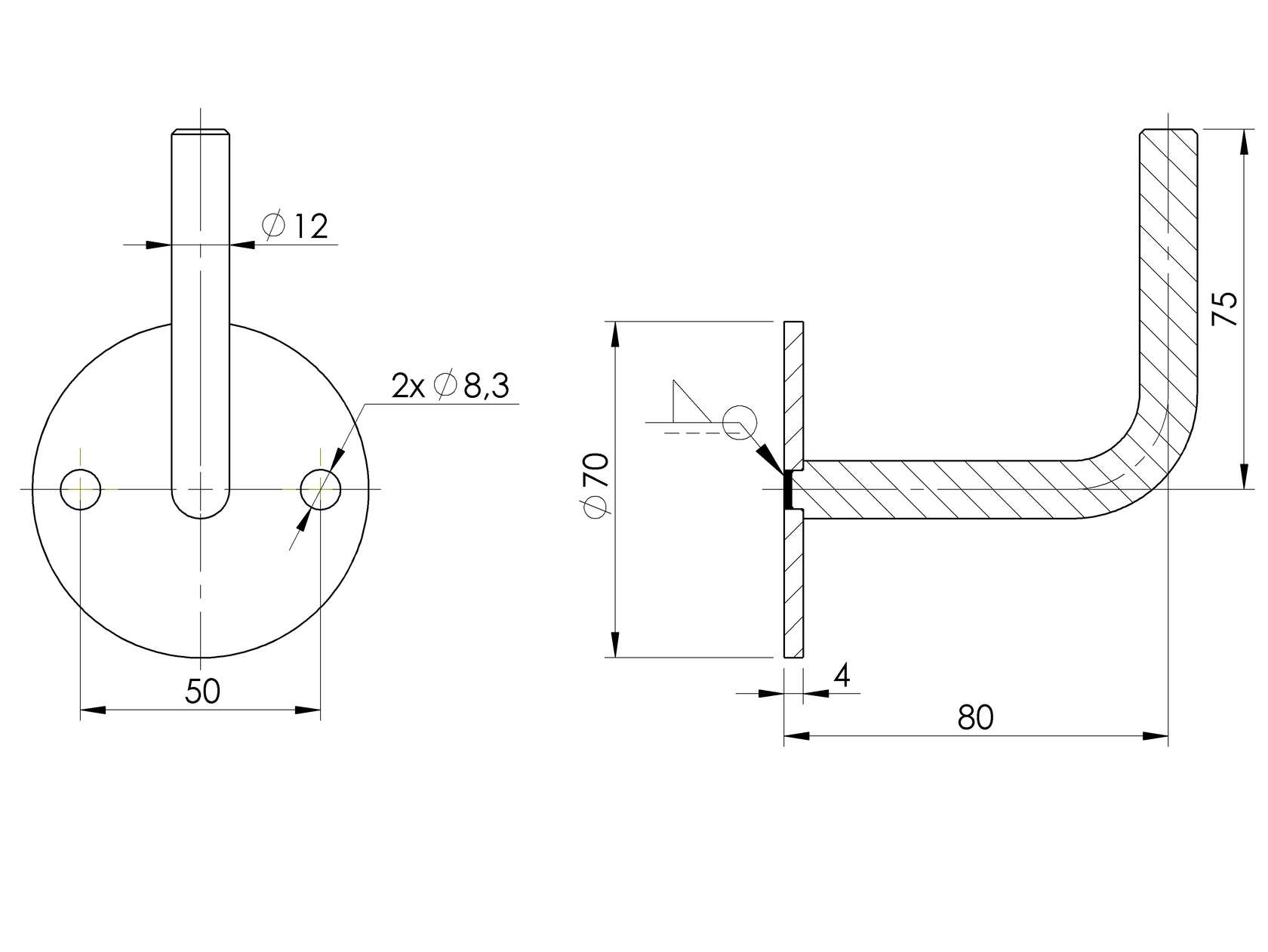 Handrail bracket