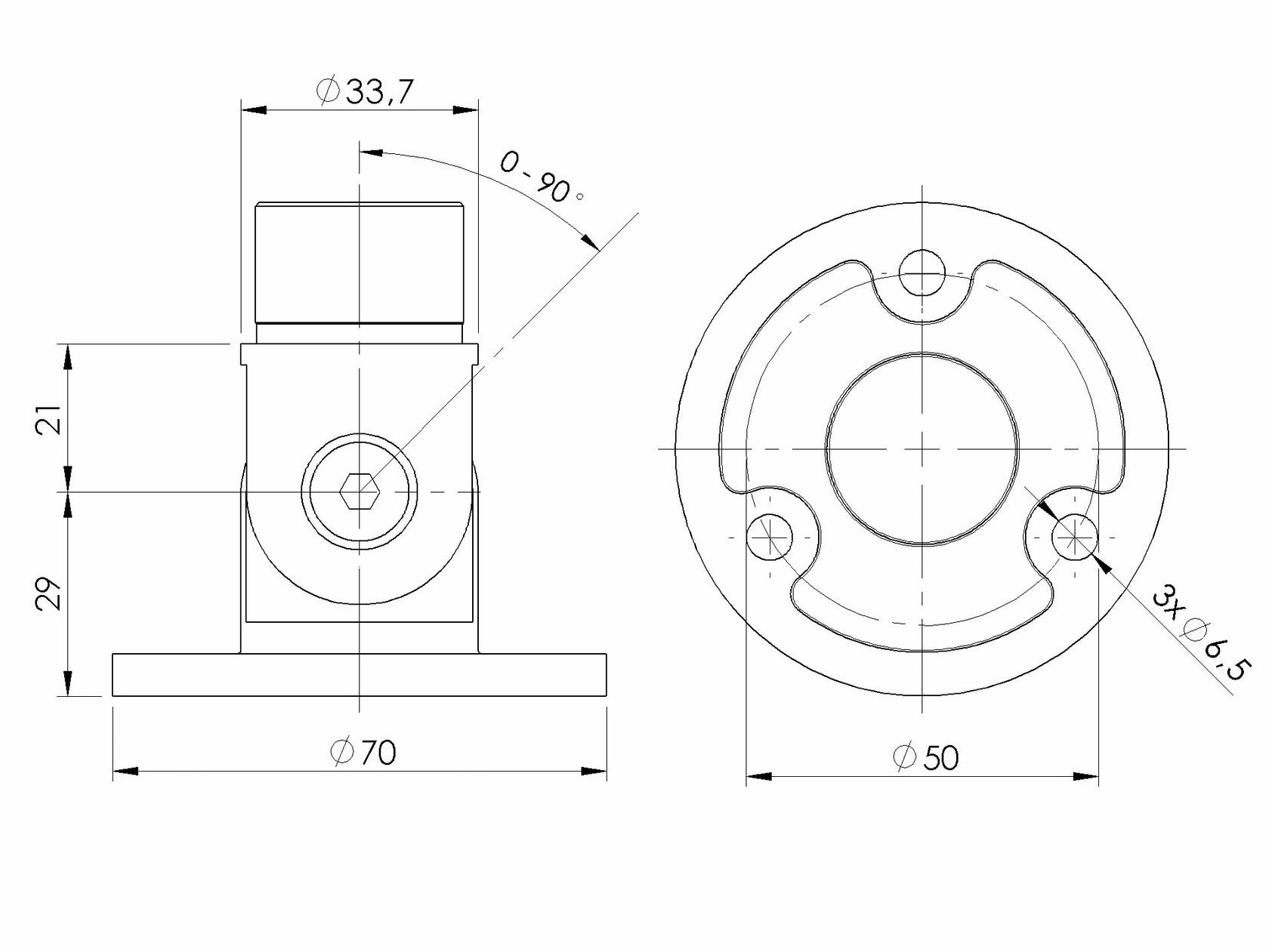 Base with adjustable angle