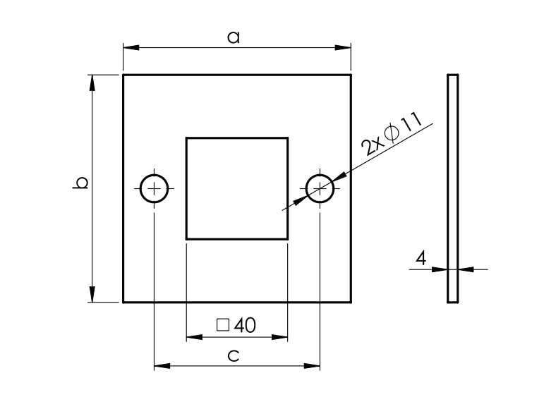 Upper anchoring - square flange