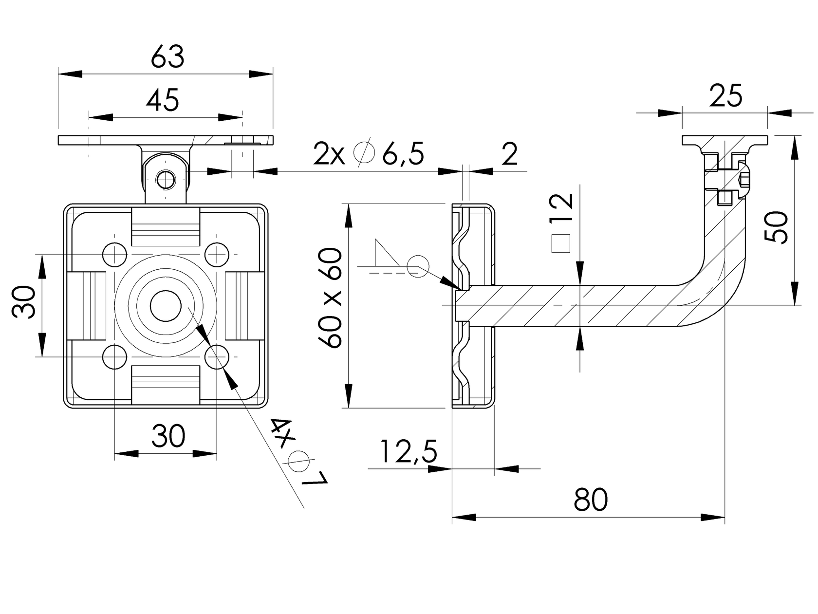 Wall handrail bracket