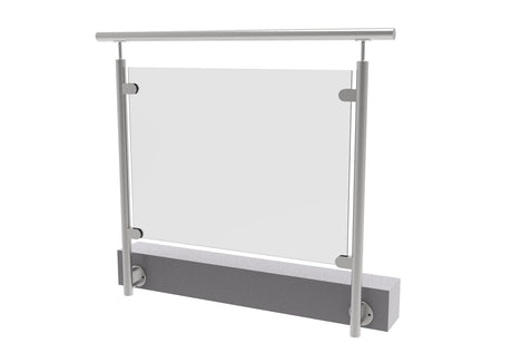 Stainless steel pole - straight, right + plate