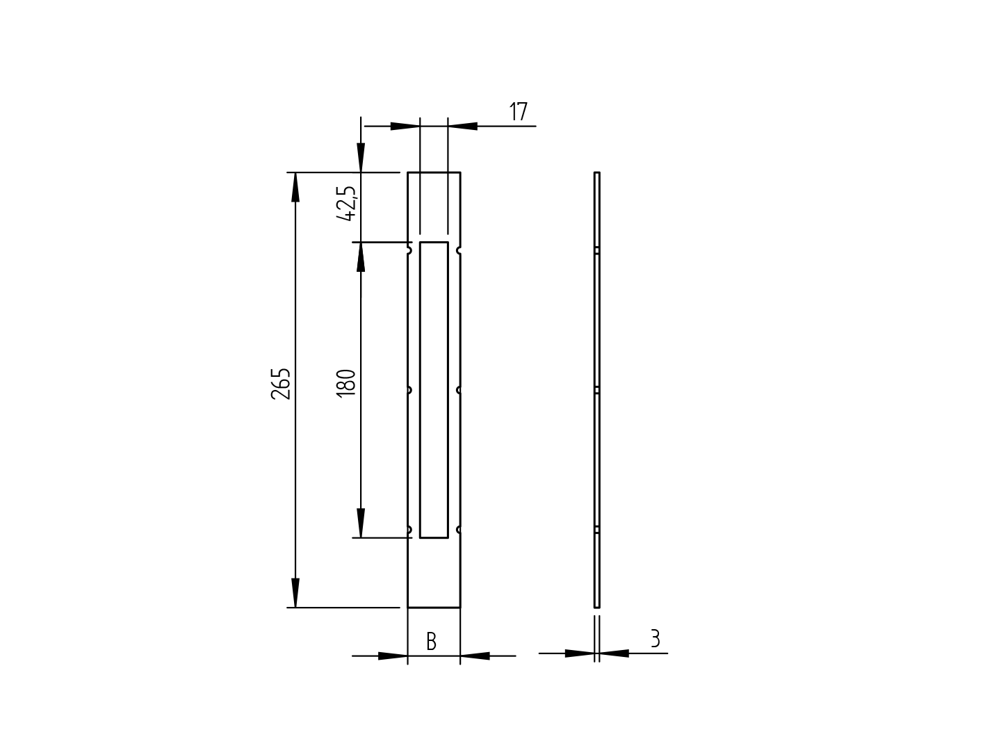 Lock box - bar h265mm, b32mm