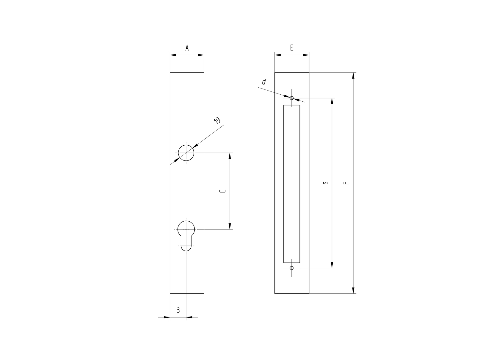 Lock box for lock B1/30-22x90, JP40x40, INOX