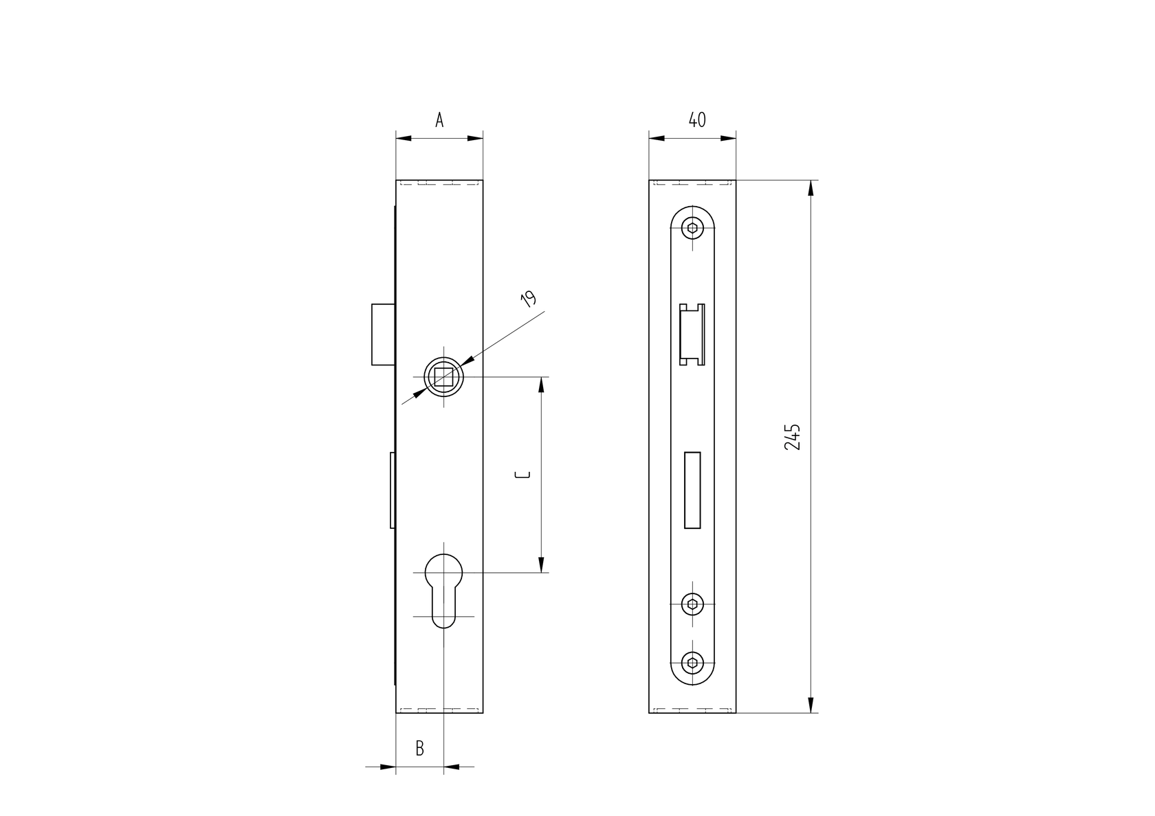 Lock box set without handles JP40x40