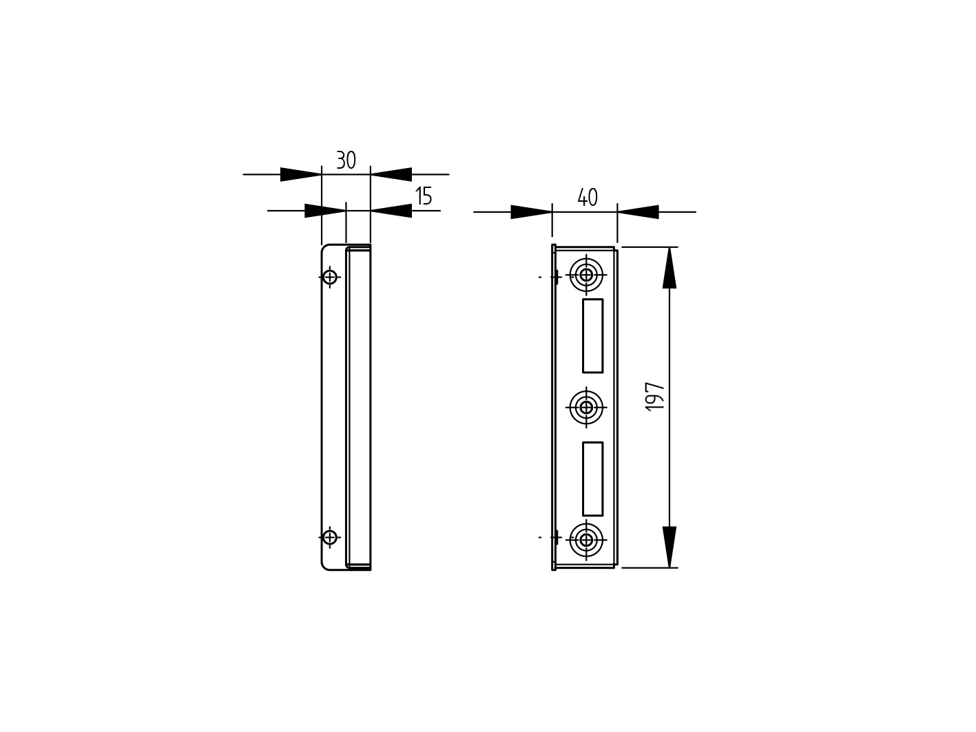 Universal gate stopper 40x30
