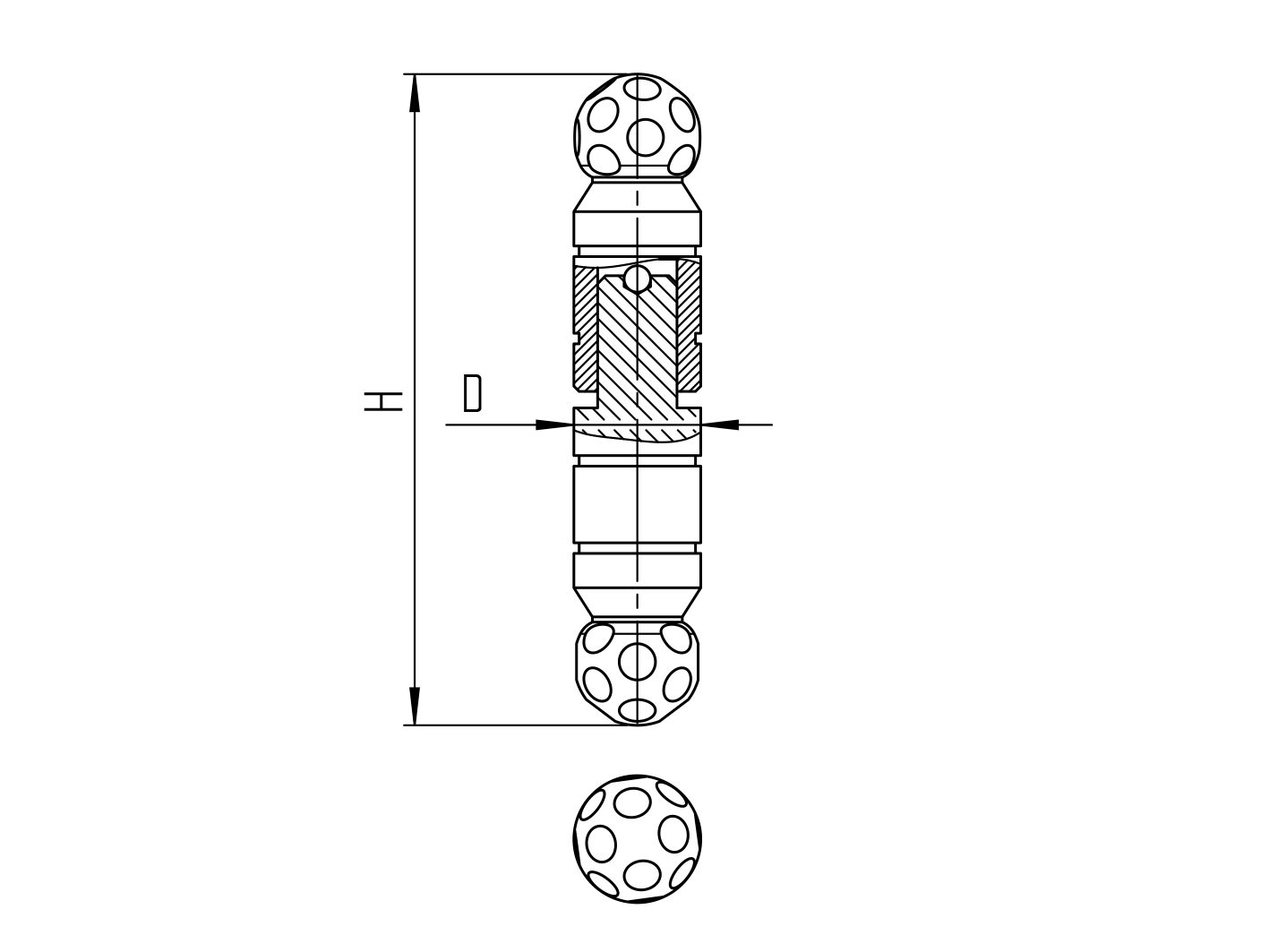 Hinge decor D 20mm, L=100mm