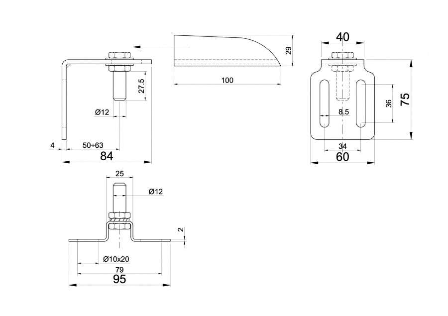 Adjustable hinge with anchoring flange