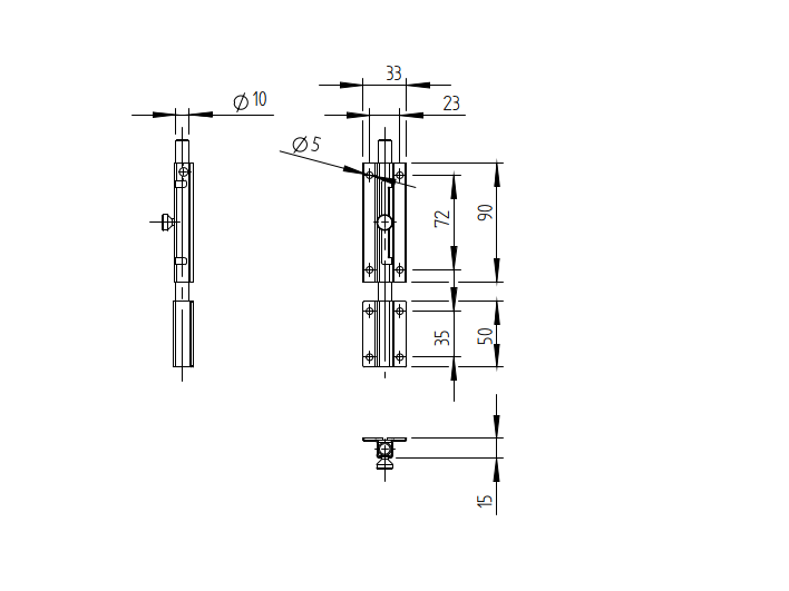 Pad bolt Zn L=150mm