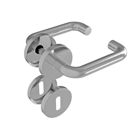 Door handle with plate, pair AISI 201, K320 BB