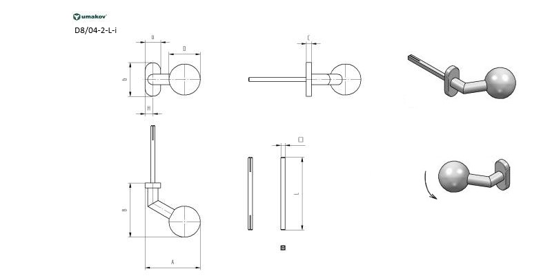 Door handle with plate, pair AISI 304, K320,