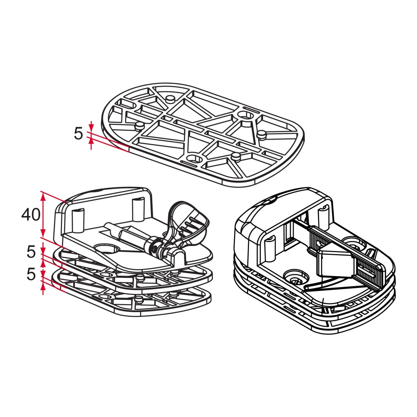 Dištančná podložka -stredový doraz