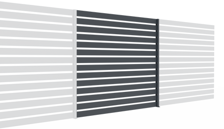 Aluminium Fence assembly with a slat 20x100, 1,85x2m