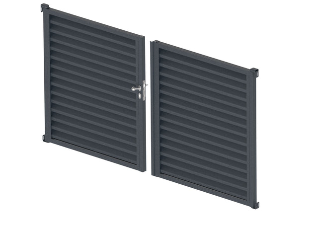 Double-wing aluminium louvre gate 3.92x1.85m  - set