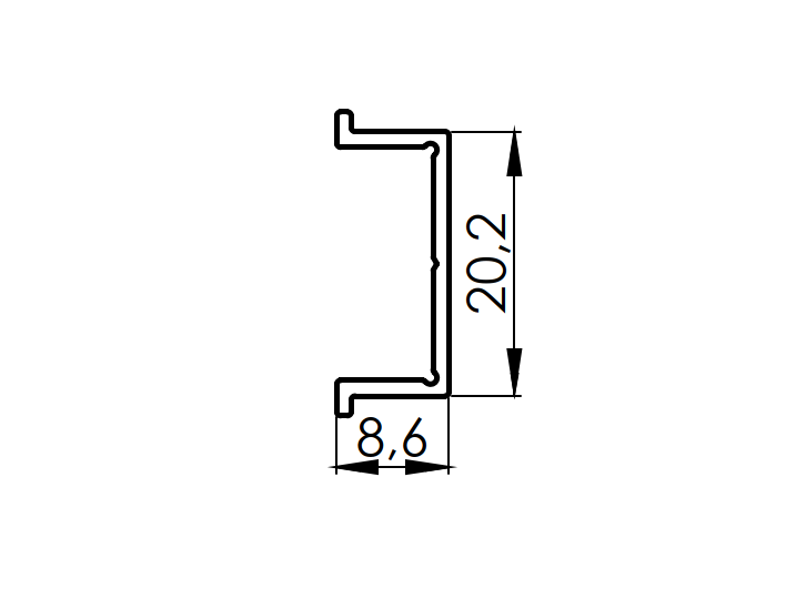 Narrow cover strip for post profiles 30mm R7016