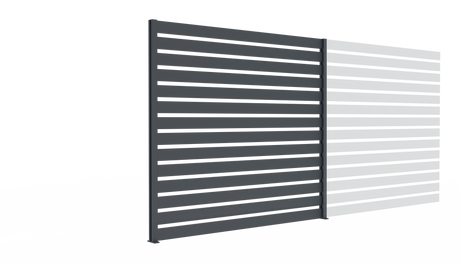 Aluminium Fence assembly with a slat 20x100, 1,85x2m