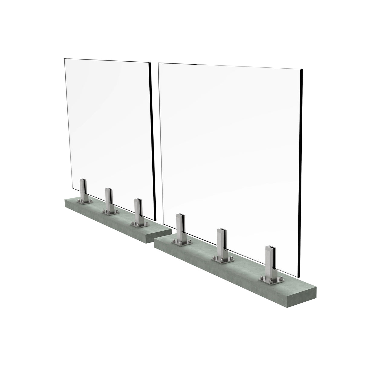 Frameless glass juliette balcony spigot