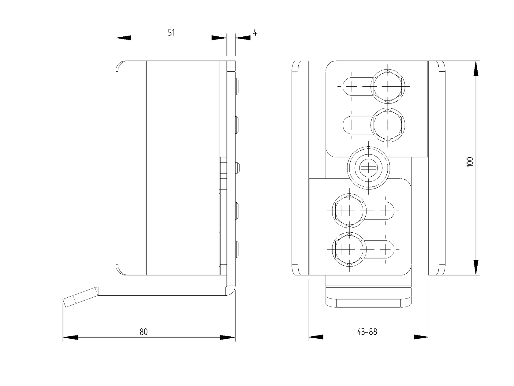 Cantilever Gate End Stop Zn