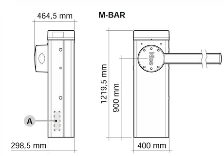 Barrier with electronics 24V, up to 7m