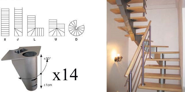 Staircase SEGMENT NS270 set Vmax 2680mm Vmin 2420m