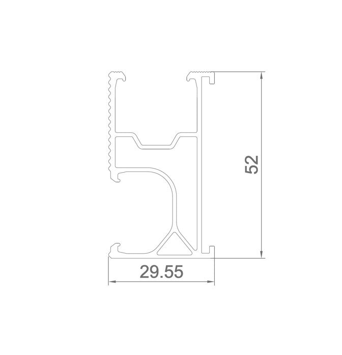 Mounting rail R52-4700mm-black