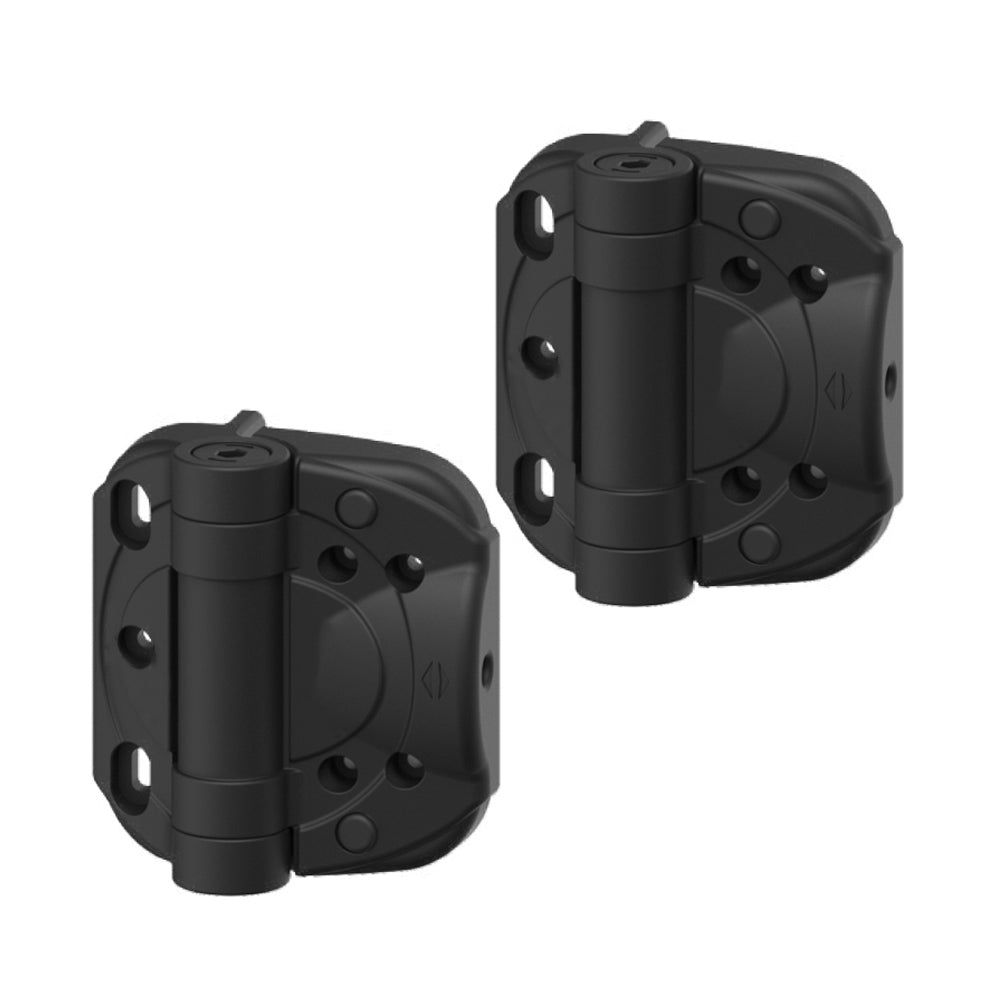 Hinge for heavy gates, with adjustable spring and stopper