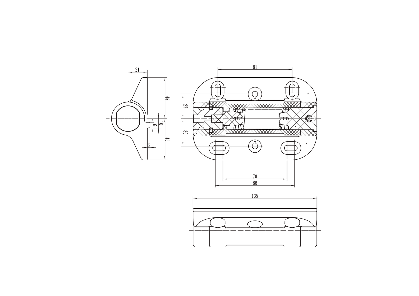Hinge for heavy gates, with adjustable spring, without stoppers