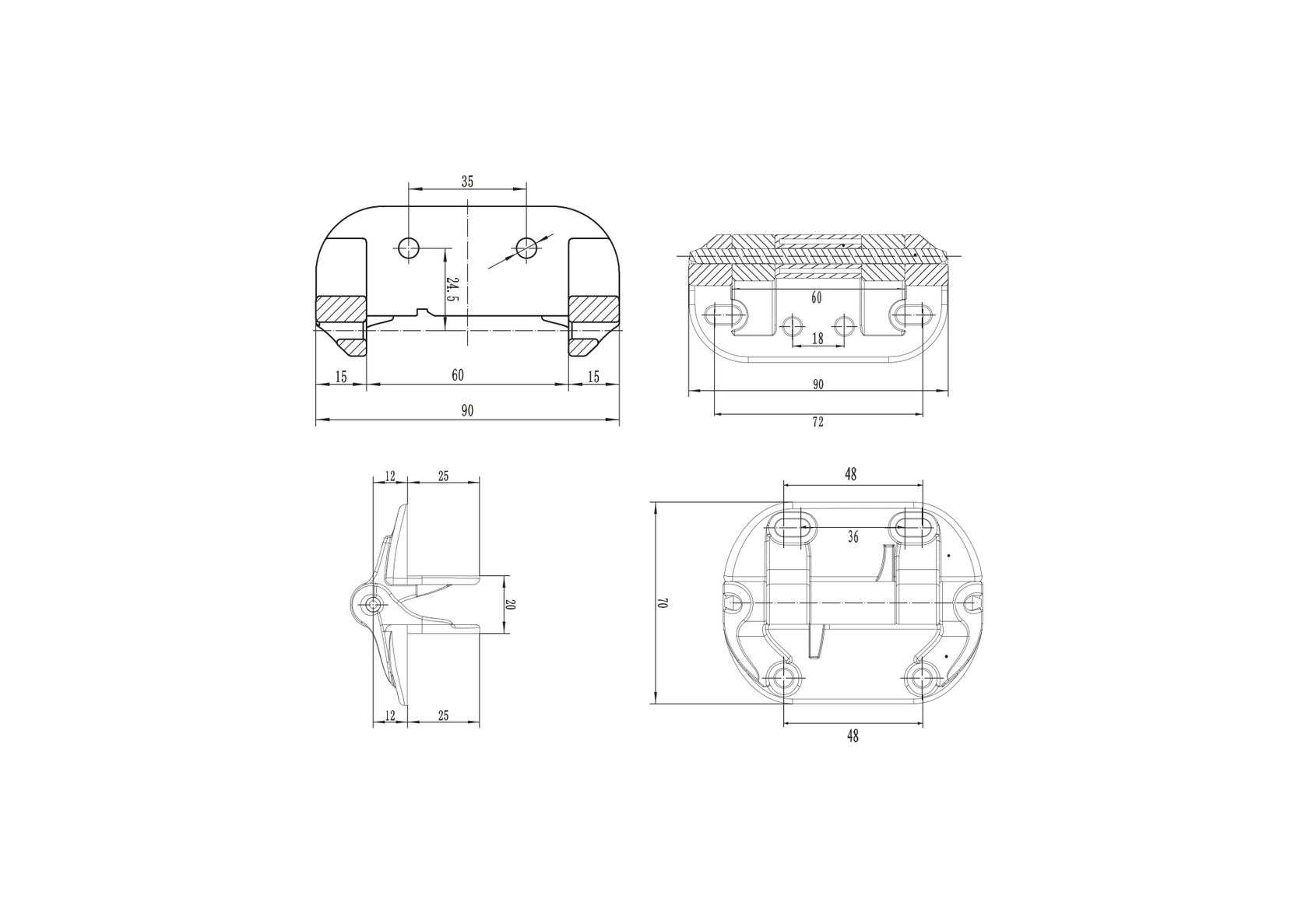 Hinge for gates, without spring