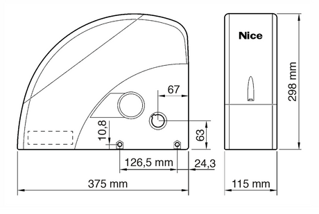 Garage door drive with electronics up to 20m2