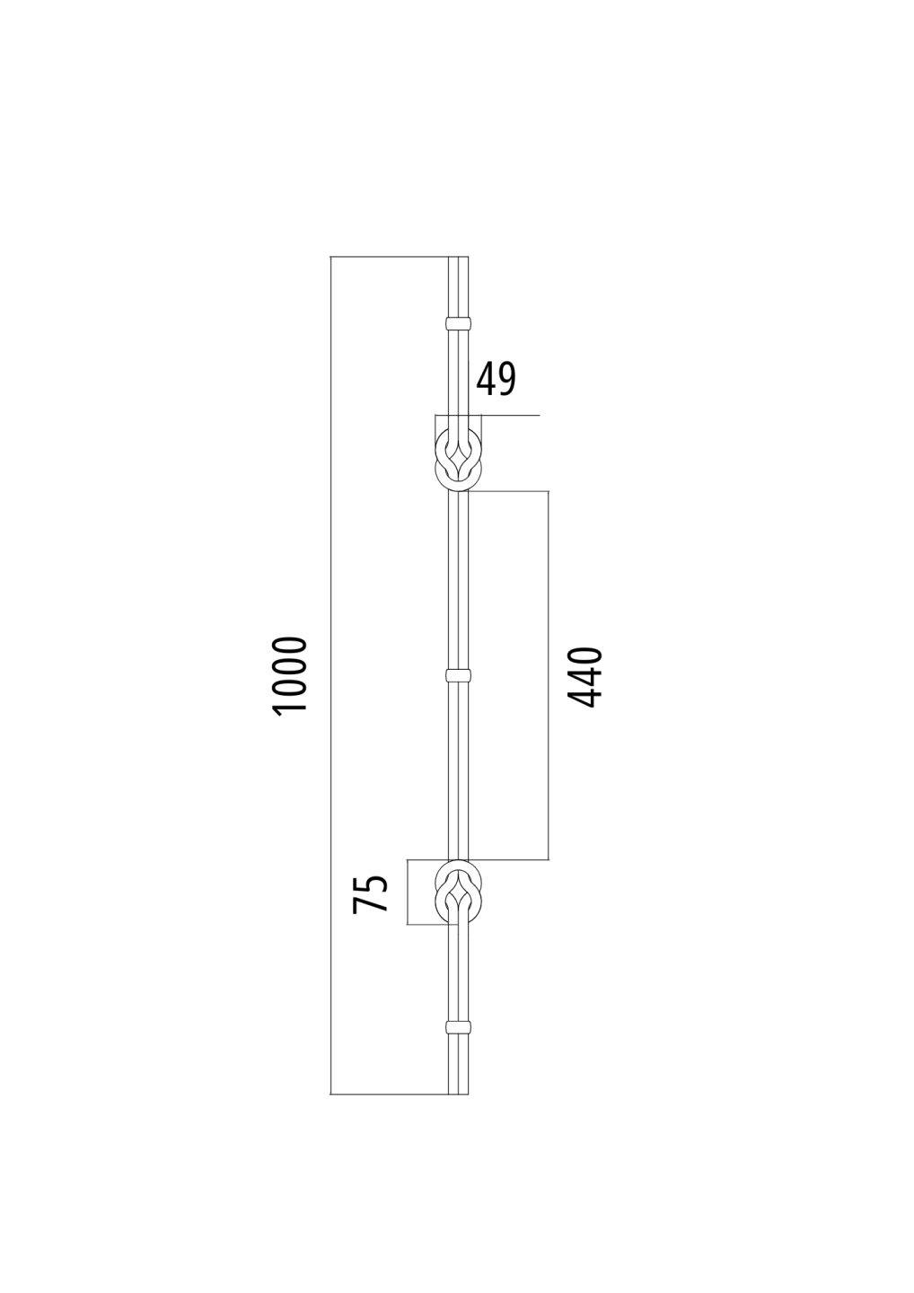 Forged rod h1000, b50, 2xD12mm