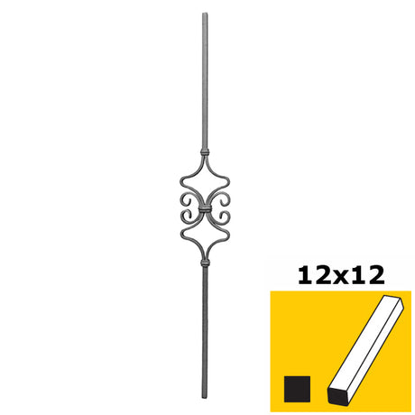 Decorated rod h900, b120mm, 12x12mm