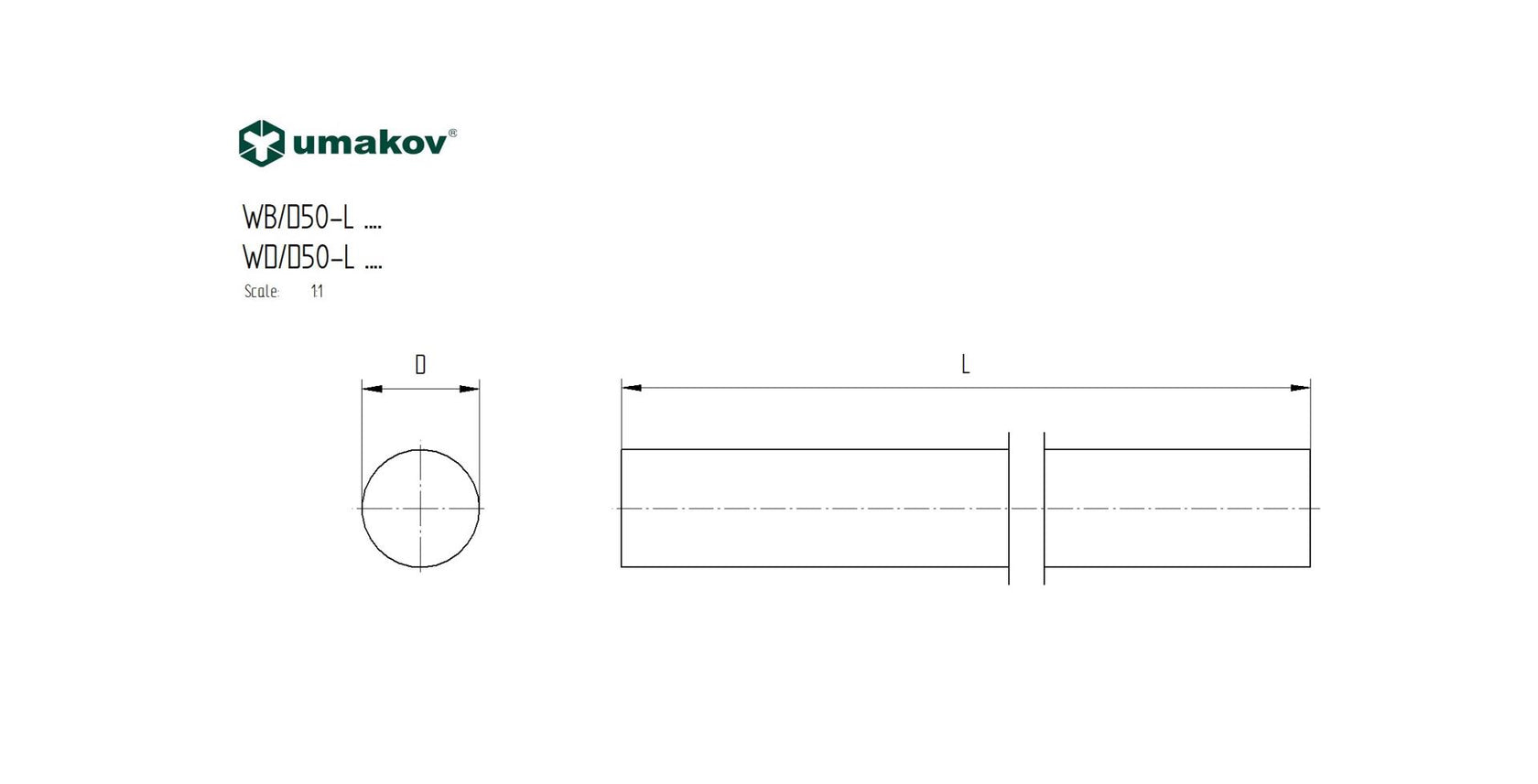 Oak round handrail DUB (OAK)